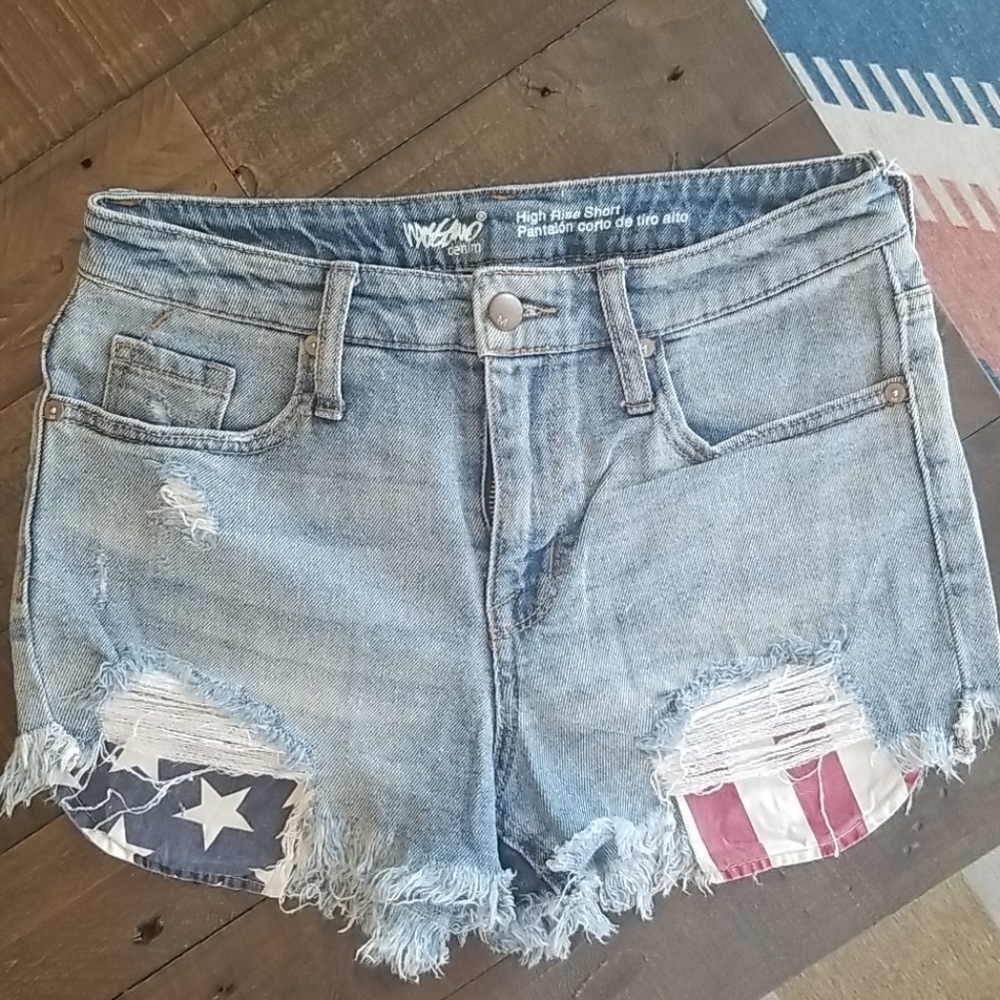 Mossimo, american flag jean shorts, sz 2